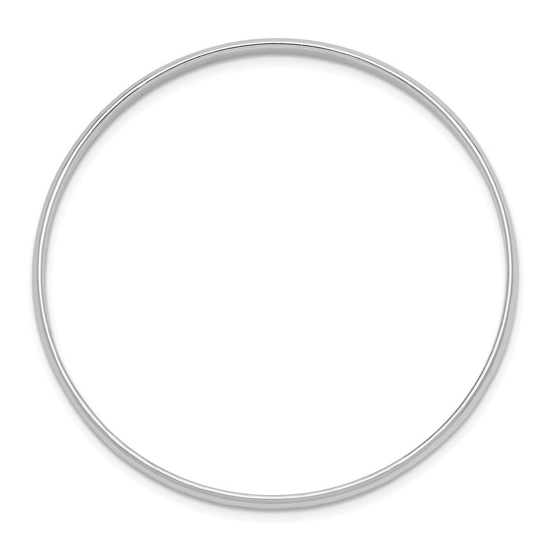 Sterling Silver Rh-Plated Polished 3mm Slip On Children'S Bangle Bracelet