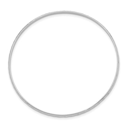 Sterling Silver Rh-Plated Polished & D/C 2mm Slip On Children'S Bangle