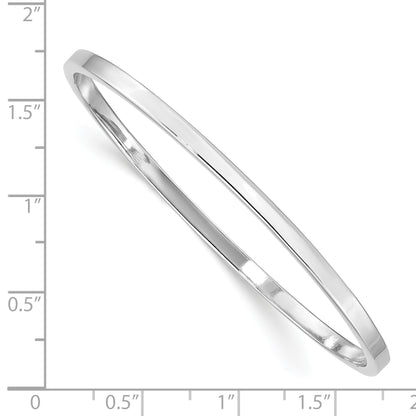 Sterling Silver Rh-Plated Polished 3mm Slip On Children'S Bangle Bracelet