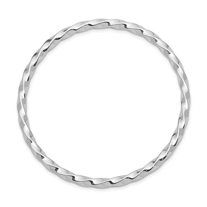 Sterling Silver Rh-Plated Polished Twisted Slip On Children'S Bangle Bracel