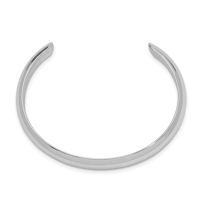 Sterling Silver Rhod-Plated Polished & Domed 6mm Children'S Cuff Bangle