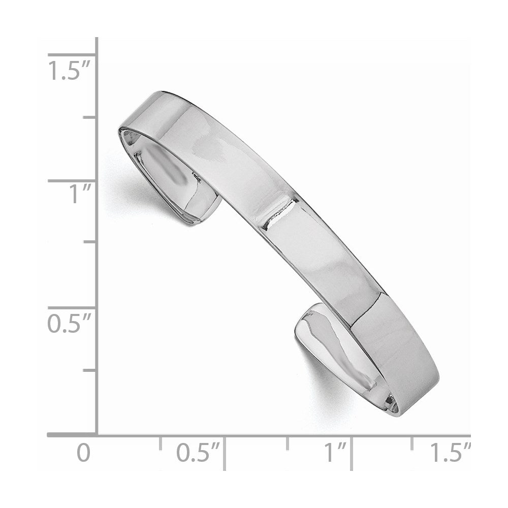 Sterling Silver Rhodium-Plated Polished 6mm Children'S Cuff Bangle