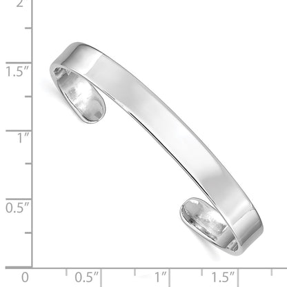 Sterling Silver Rhodium-Plated Polished 6mm Children'S Cuff Bangle