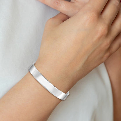 Sterling Silver Rhodium-Plated Polished 8mm Children'S Cuff Bangle
