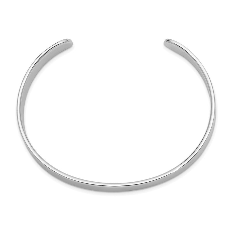 Sterling Silver Rhodium-Plated Polished 8mm Children'S Cuff Bangle