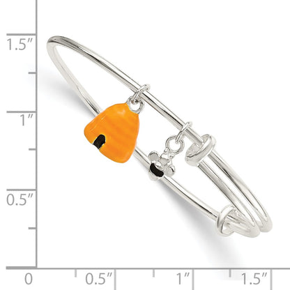 Sterling Silver Yellow & Black Enameled Bee Beehive Children'S Bangle