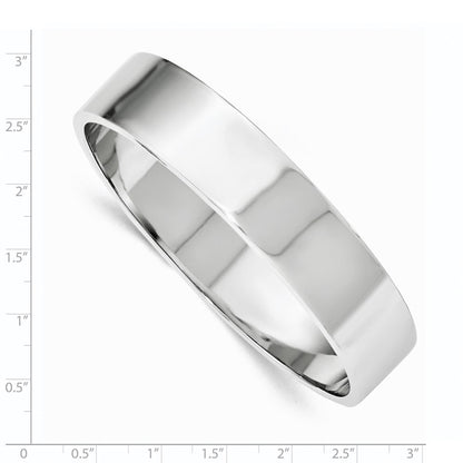 Sterling Silver 15.50mm Rhodium-Plated Polished Slip-On Bangle