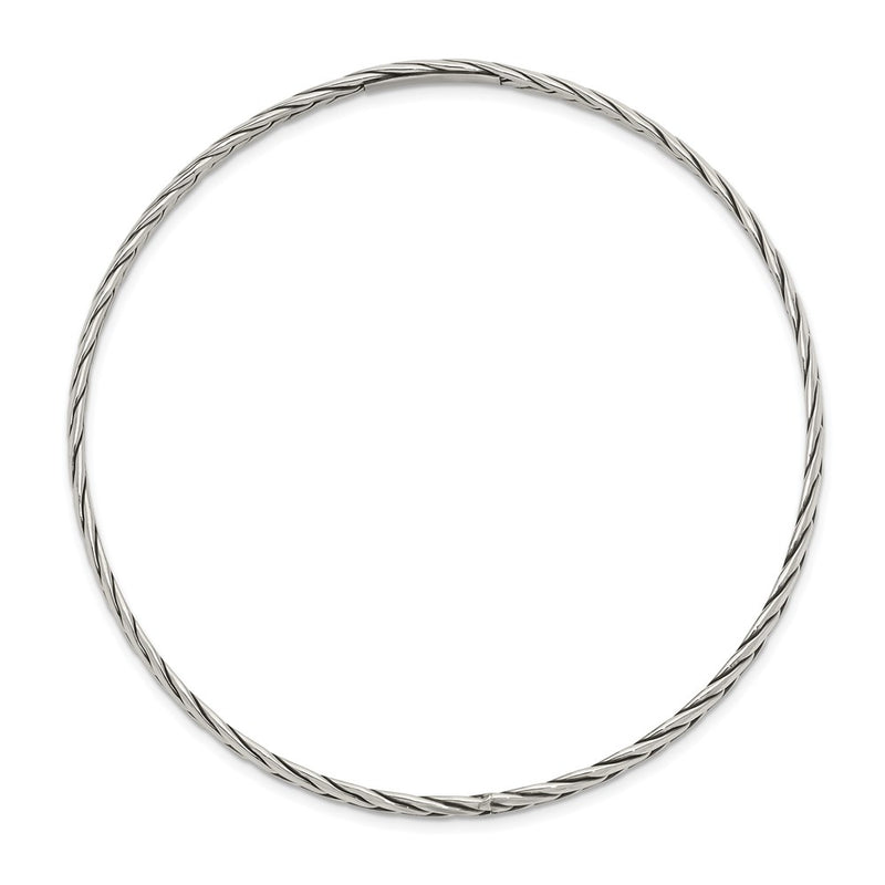 Sterling Silver Antiqued 3mm Slip-On Bangle