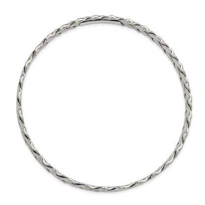 Sterling Silver Antiqued 5.25mm Slip-On Bangle