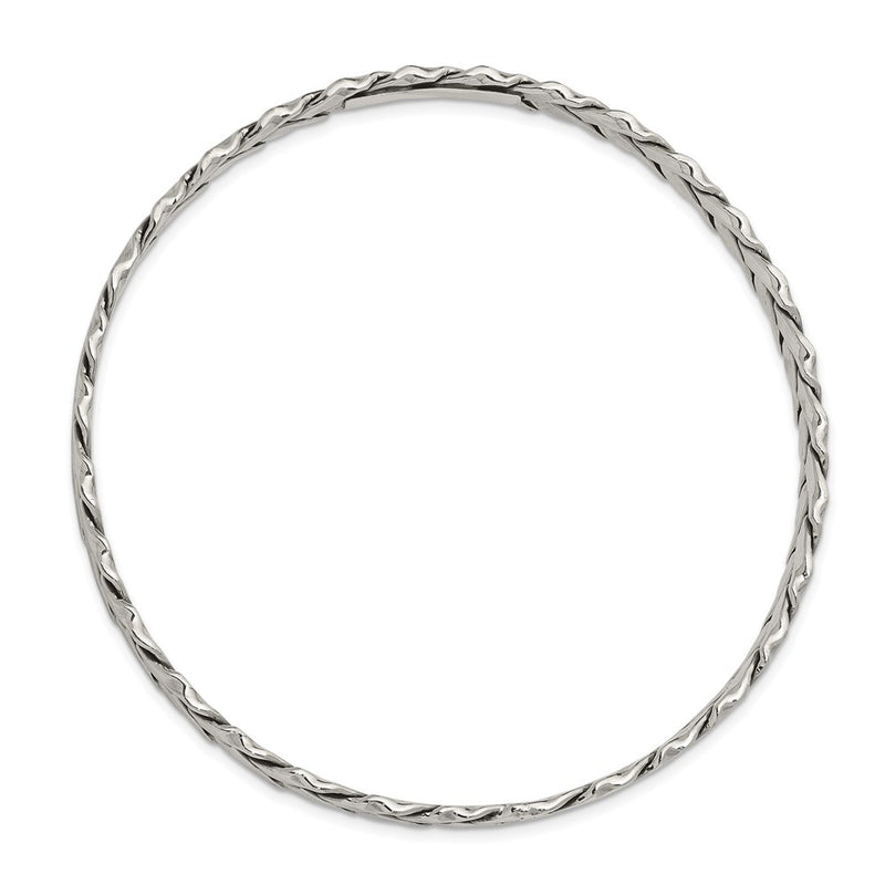 Sterling Silver Antiqued 5.25mm Slip-On Bangle