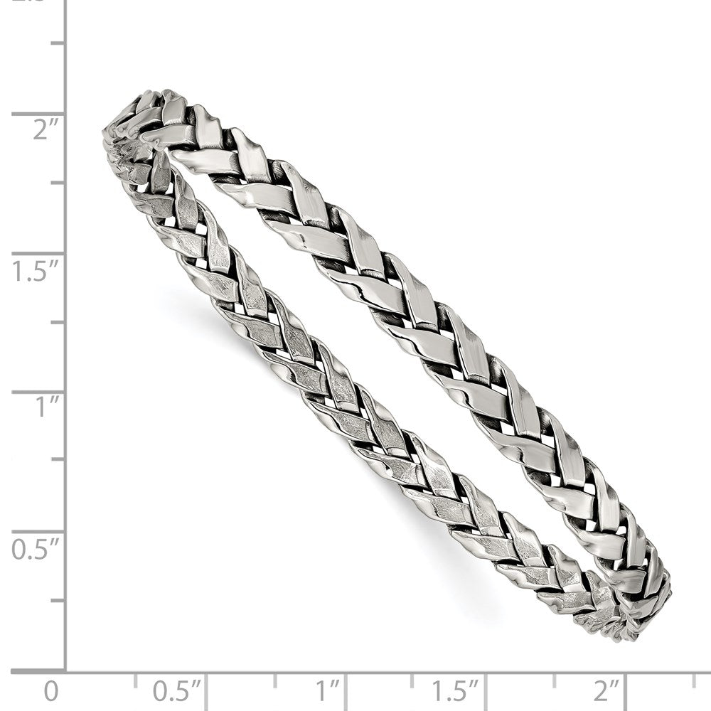 Sterling Silver Antiqued 5.25mm Slip-On Bangle
