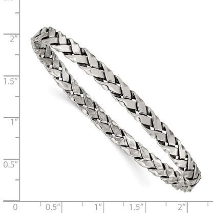 Sterling Silver Antiqued 5.25mm Slip-On Bangle