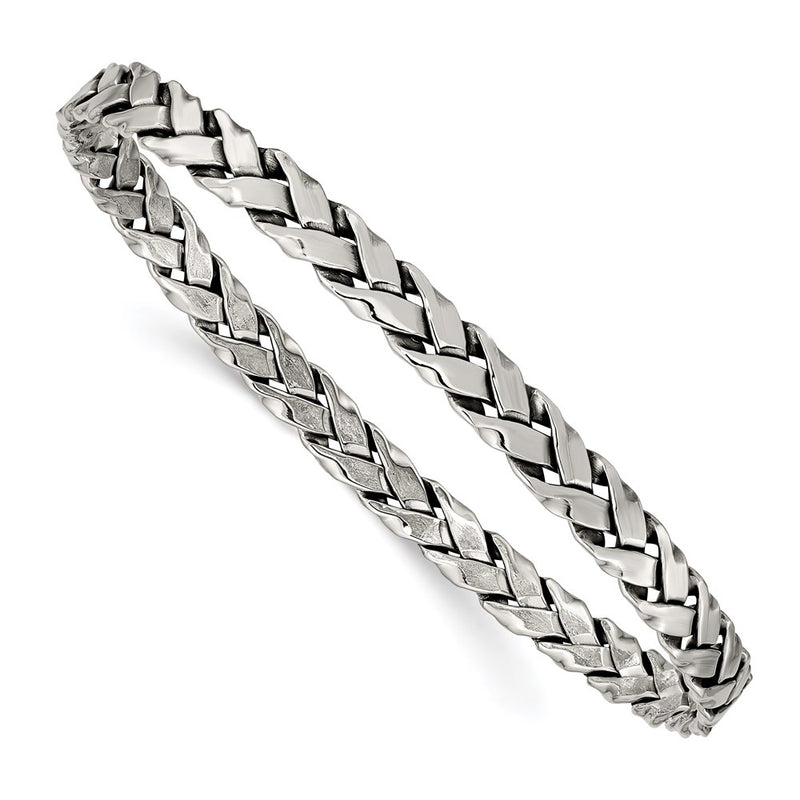 Sterling Silver Antiqued 5.25mm Slip-On Bangle