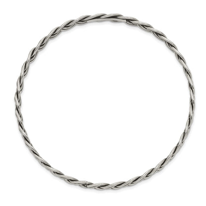 Sterling Silver Antiqued 5.25mm Slip-On Bangle