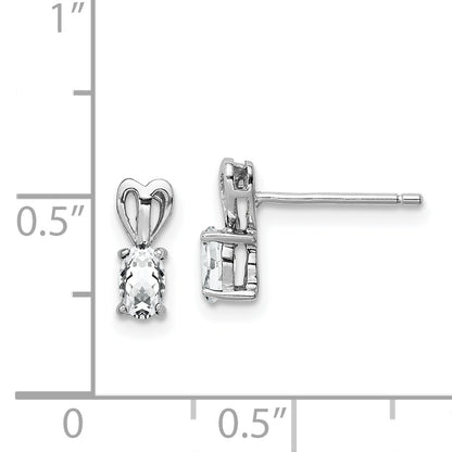 Sterling Silver Rhodium-Plated White Topaz Earrings