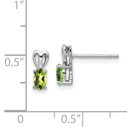 Sterling Silver Rhodium-Plated Peridot Earrings