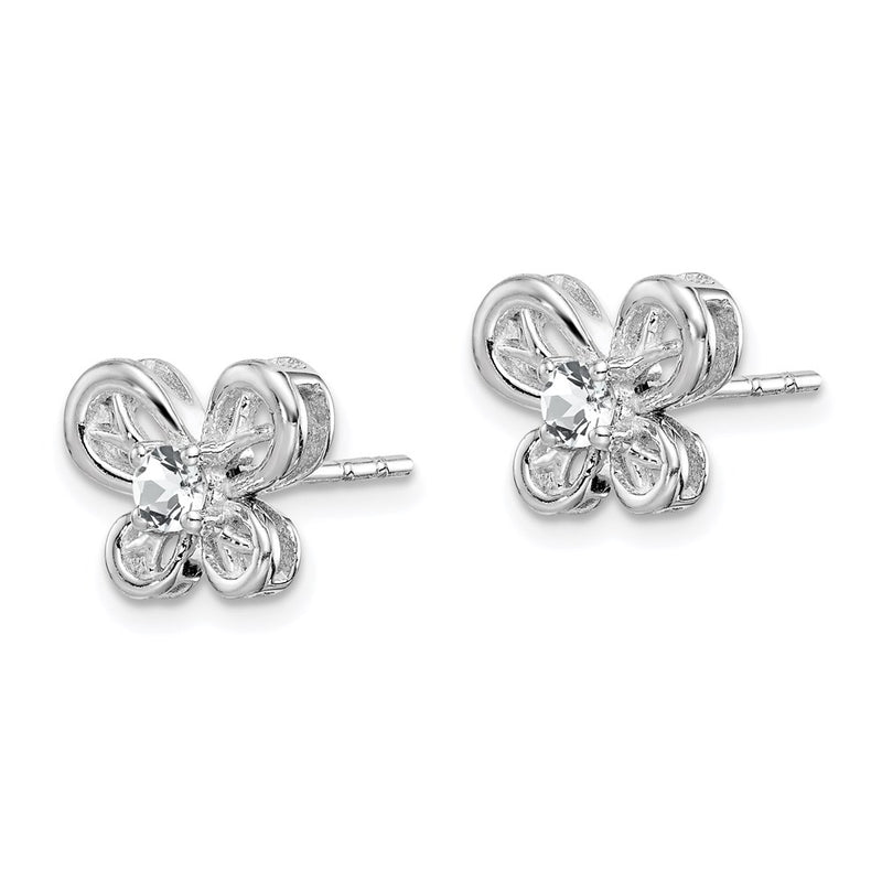 Sterling Silver Rhodium-Plated White Topaz Earrings