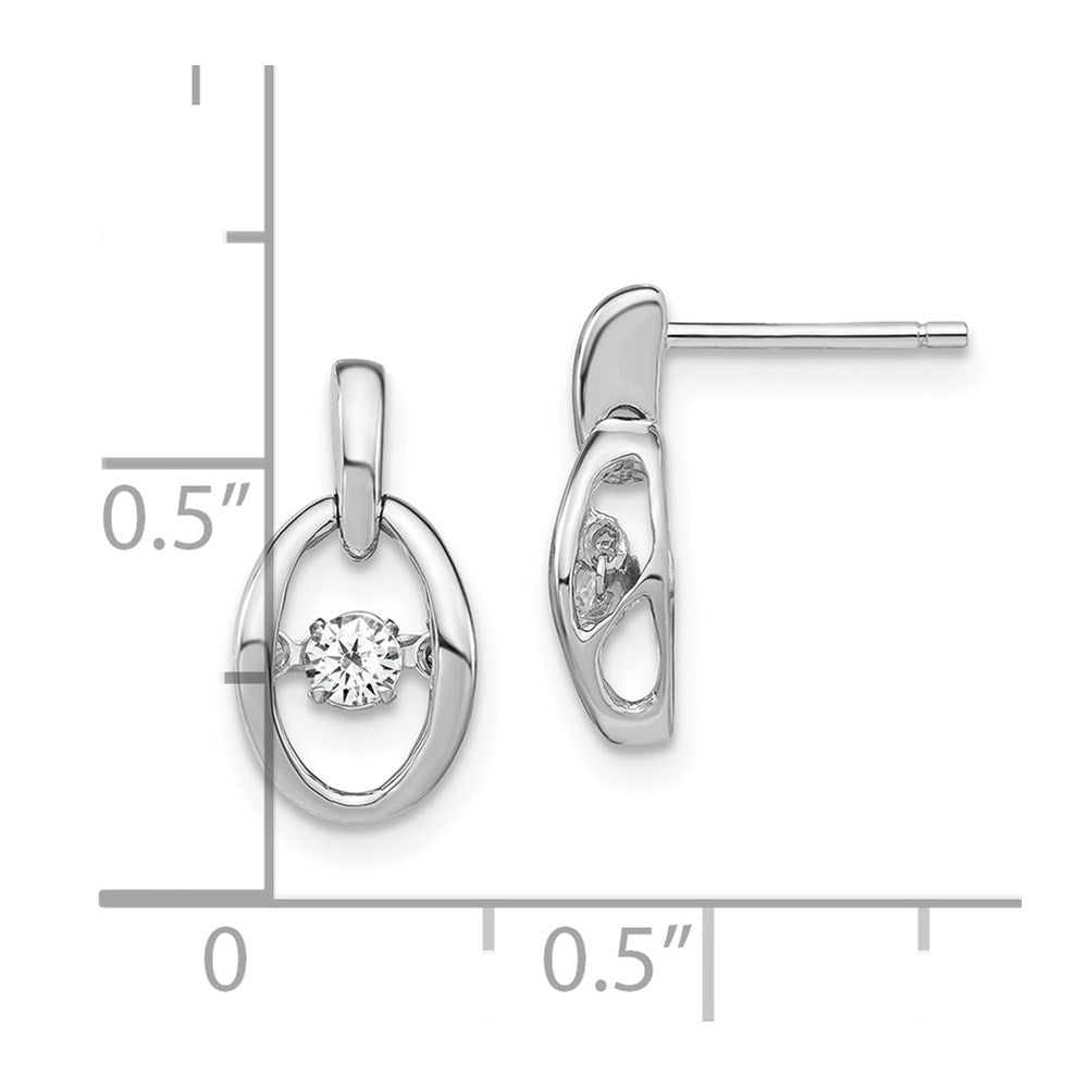 Sterling Silver Rhodium Cz Birthstone Vibrant Earrings