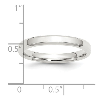 Sterling Silver 3mm Beveled Edge Size 8 Band