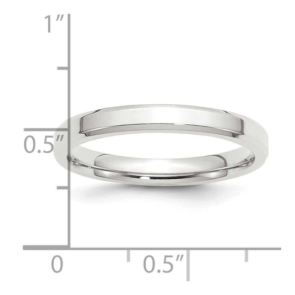 Sterling Silver 3mm Beveled Edge Size 9 Band