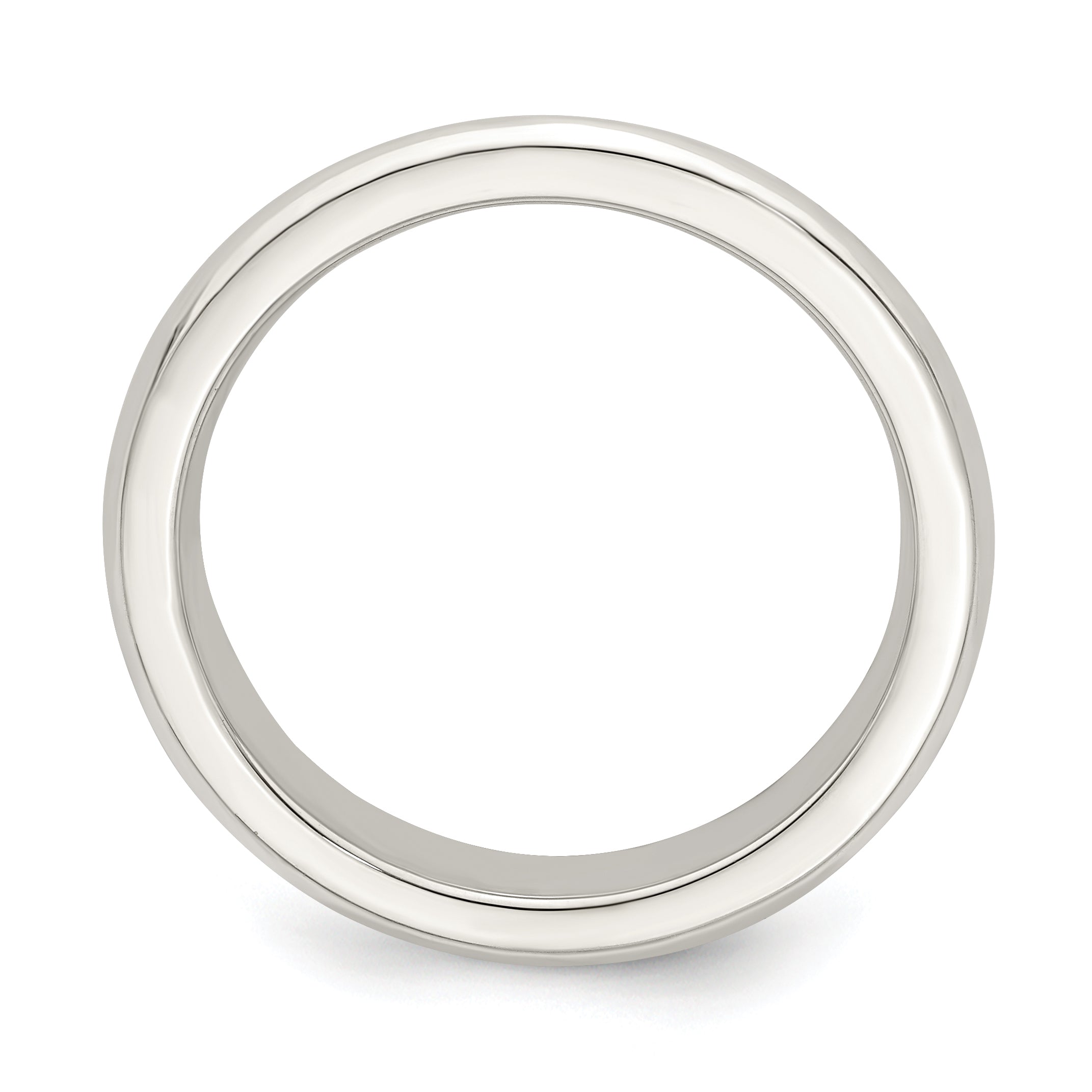 Sterling Silver 4mm Beveled Edge Size 6.5 Band
