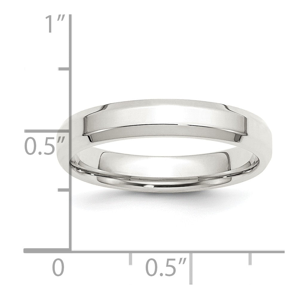 Sterling Silver 4mm Beveled Edge Size 4.5 Band