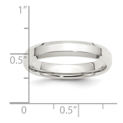 Sterling Silver 4mm Beveled Edge Size 4.5 Band