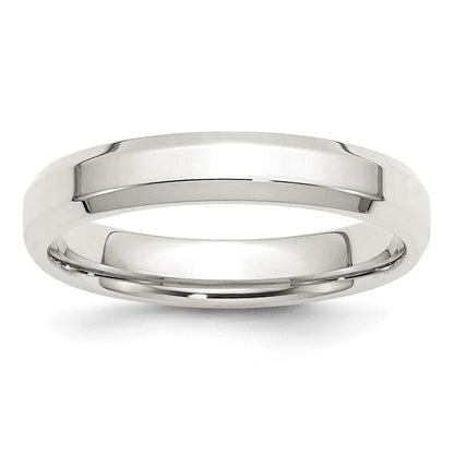 Sterling Silver 4mm Beveled Edge Size 7 Band