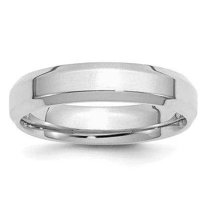 Sterling Silver Rhodium-Plated 5mm Bevel Edge Band