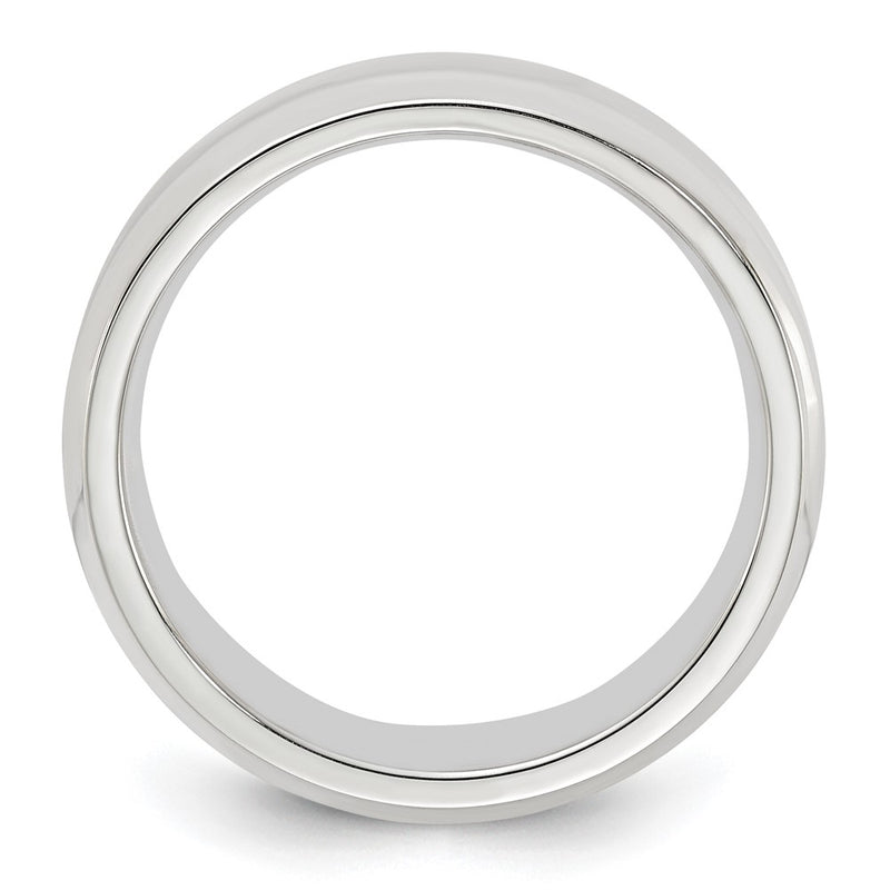 Sterling Silver 6mm Beveled Edge Size 10 Band