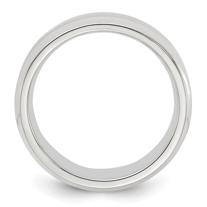 Sterling Silver 6mm Beveled Edge Size 11 Band