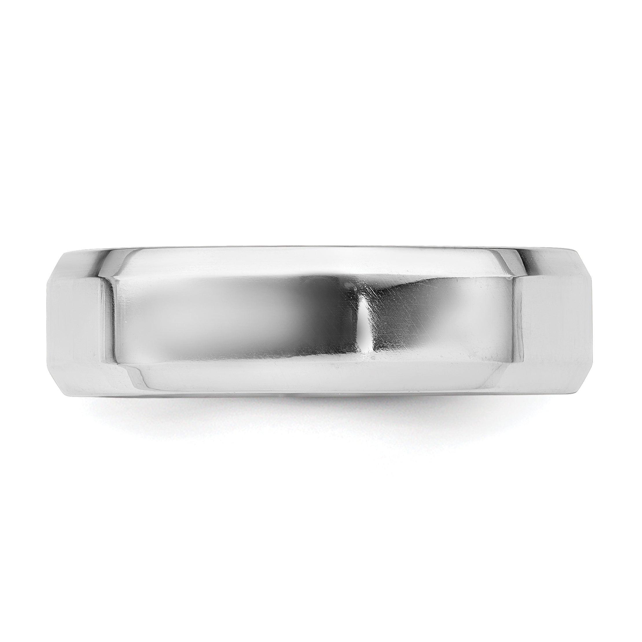 Sterling Silver 6mm Beveled Edge Size 12 Band