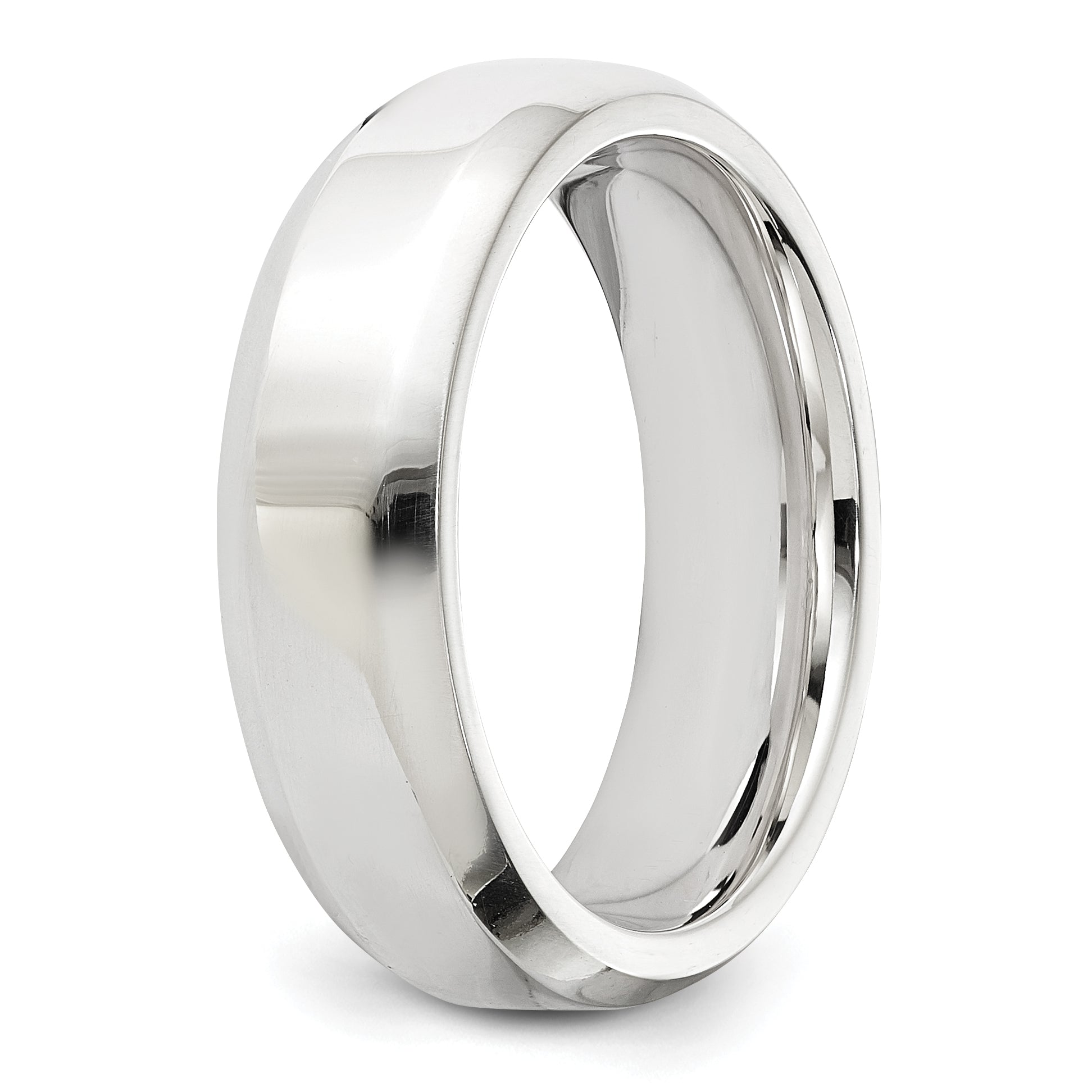 Sterling Silver 6mm Beveled Edge Size 12 Band