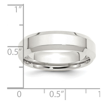 Sterling Silver 6mm Beveled Edge Size 9 Band