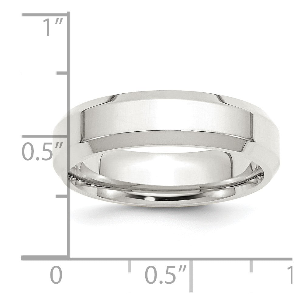 Sterling Silver 6mm Beveled Edge Size 13.5 Band