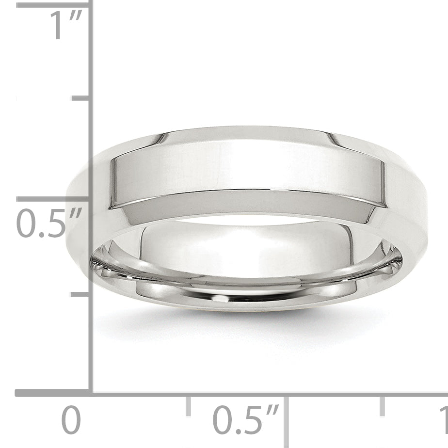 Sterling Silver 6mm Beveled Edge Size 4.5 Band