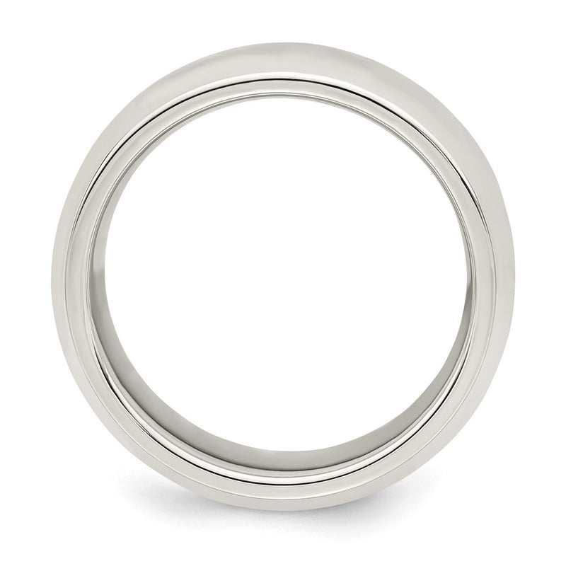 Sterling Silver 7mm Beveled Edge Size 8 Band