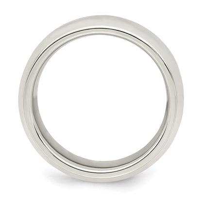 Sterling Silver 7mm Beveled Edge Size 11.5 Band