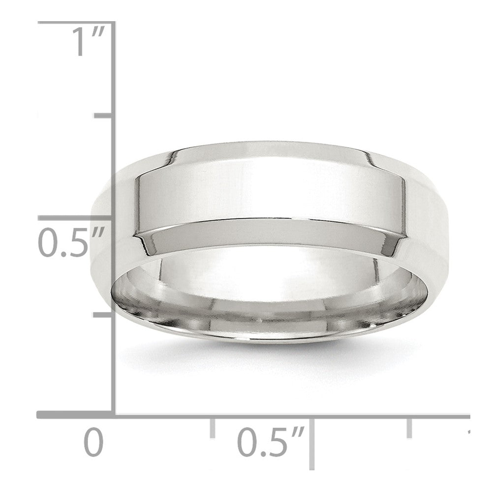 Sterling Silver 7mm Beveled Edge Size 7 Band