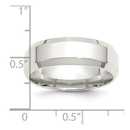 Sterling Silver 7mm Beveled Edge Size 7 Band