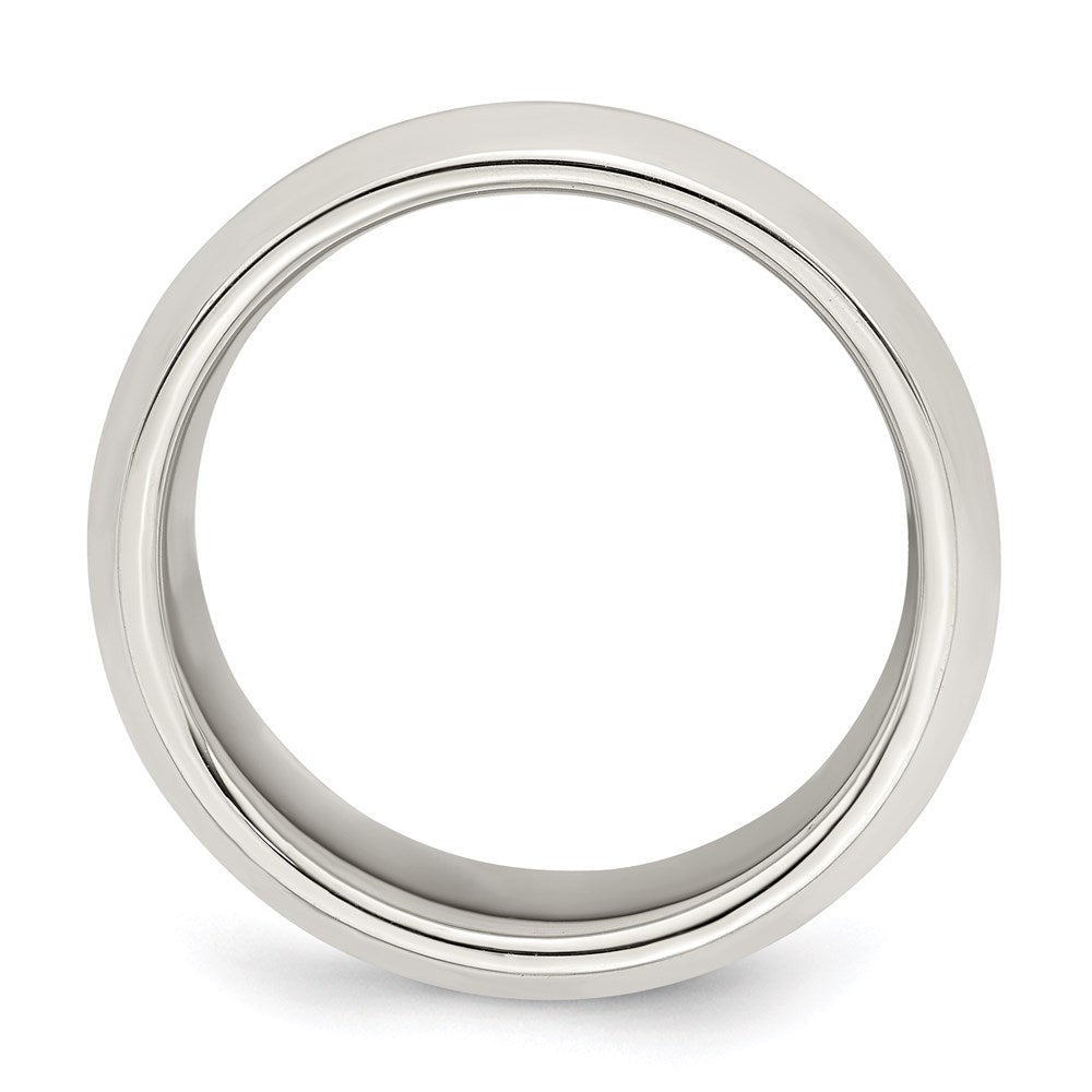Sterling Silver 8mm Beveled Edge Size 11.5 Band