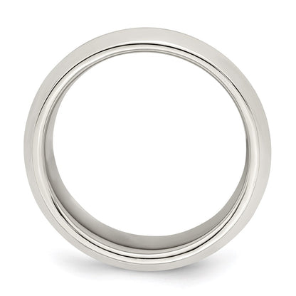 Sterling Silver 8mm Beveled Edge Size 11.5 Band