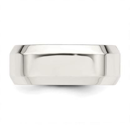 Sterling Silver 8mm Beveled Edge Size 11.5 Band