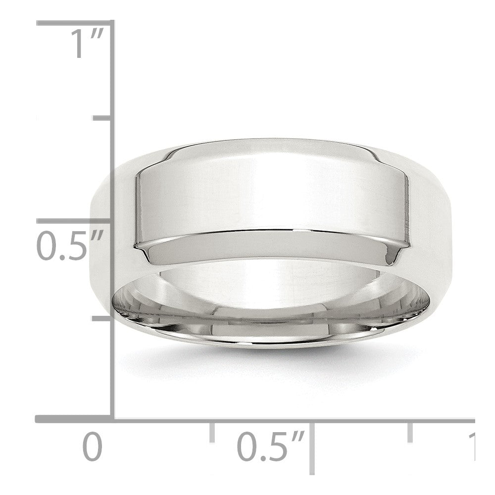 Sterling Silver 8mm Beveled Edge Size 11.5 Band