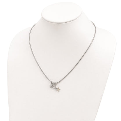 Sterling Silver Landstrom'S Mt. Rushmore Black Hills 12K Gold Accents Frog Slide 20 Inch Lobster Clasp Necklace