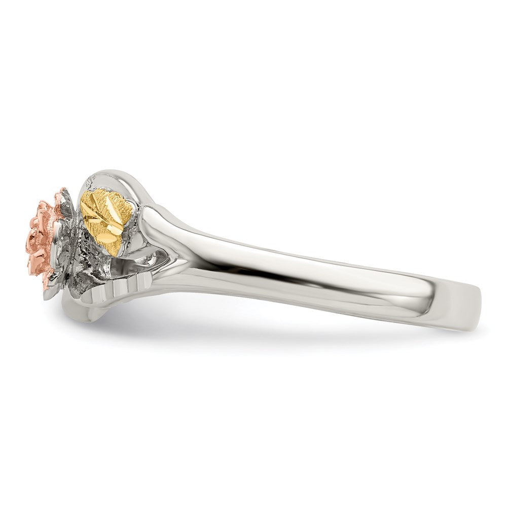 Sterling Silver Landstrom'S Mt. Rushmore Black Hills 12K Gold Accents Rose Ring