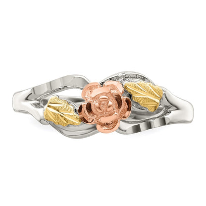 Sterling Silver Landstrom'S Mt. Rushmore Black Hills 12K Gold Accents Rose Ring