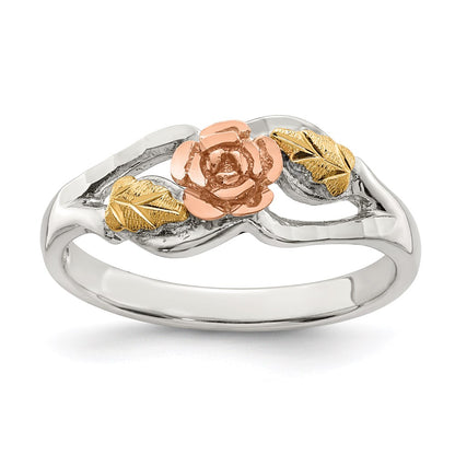 Sterling Silver Landstrom'S Mt. Rushmore Black Hills 12K Gold Accents Rose Ring