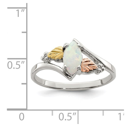 Sterling Silver Landstrom'S Mt. Rushmore Black Hills 12K Gold Accents Lab Created Opal Ring