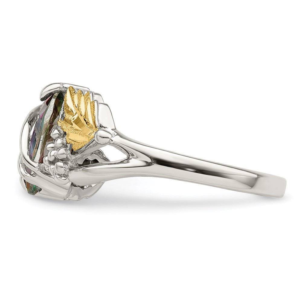 Sterling Silver Landstrom'S Mt. Rushmore Black Hills 12K Gold Accents Mystic Fire Topaz Ring